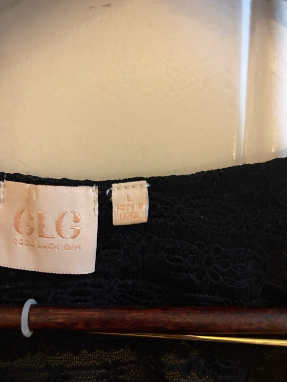 GLG Black Lace Ruffle-Front Blouse - Picture 4 of 5
